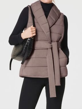 SPANX New AirEssentials Oprah's Favorite Puffer Vest Smoke Grey NWT Plus 1X $178